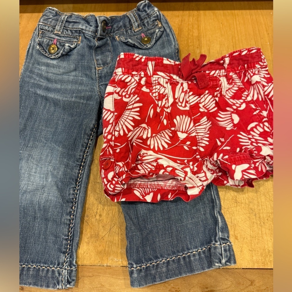Vintage Baby Gap Jeans and Floral Shorts Sz 2T